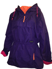 vintage 90s Columbia Purple NEON color block JACKET Hooded Anorak L