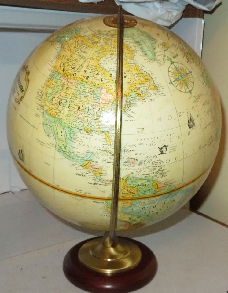 Globo Globo Globo Globemaster 12 pulgadas de diámetro de colección EE. UU. Base de madera dura Foto 3 de 4