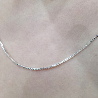 COLLANA 925 VENEZIANA IN ARGENTO CATENINA UOMO DONNA GIROCOLLO CATENA ORO BIANCu