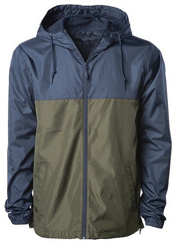 MEN'S LIGHTWEIGHT, UNLINED TWO TONE SCUBA NECK WINDBREAKER JACKET, ZIP UP XS-3XL - Picture 12 of 13