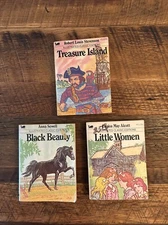 Vtg. Books 3 Illustrated Classic’s Little Women Black Beauty & Treasure Island