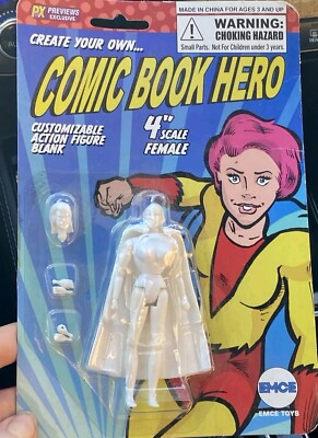Create Your Own Comic Book Hero 4 Inch Customizable Action Figure Blank Female