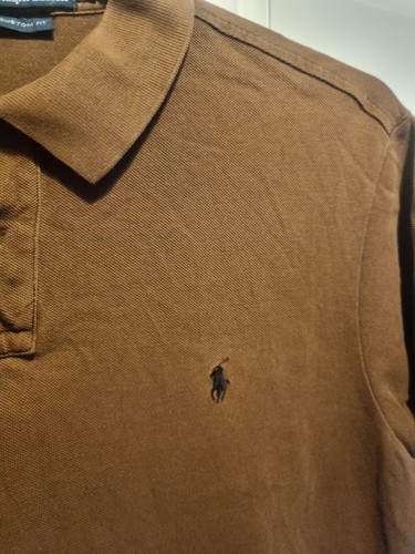 POLO RALPH LAUREN Mens Custom Fit Polo Shirt XL Brown Cotton  - Afbeelding 6 van 10
