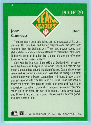 Jose Canseco *U Pick* Oakland A's,Texas Rangers,Boston Red Sox Odd Insert Cards - Picture 222 of 308