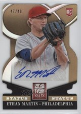 2014 Donruss Elite Signatures Status Gold Die-Cut 47/49 Ethan Martin Auto 1l5
