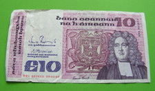 1989 Irish Ten Pound Banknote Old Ireland £10 Note