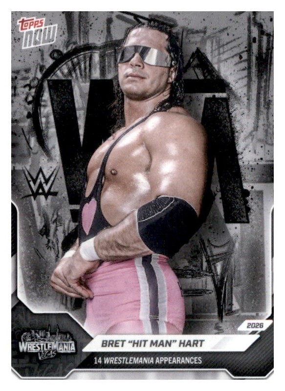 Bret Hit Man Hart 2026 Topps NOW WWE #LSP-4 Wrestlemania 42 Las Vegas Card