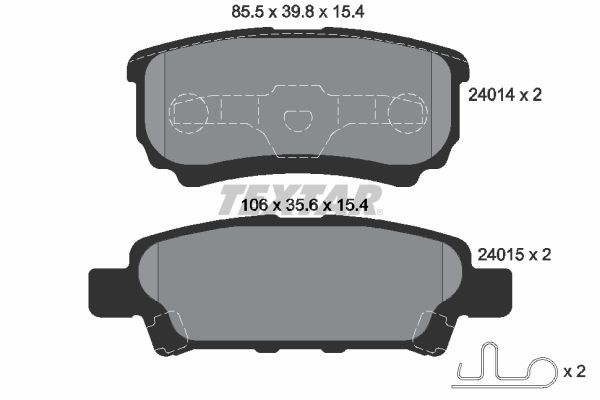 Textar Bremsbelagsatz, Scheibenbremse 2401401 FüR Chrysler Dodge Jeep-image