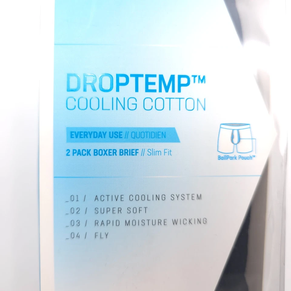 Paquete de 2 calzoncillos boxer de algodón frío Droptemp SAXX UNDERWEAR para hombre talla pequeña Foto 3 de 4