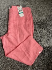 NWT Ruby Rd Pretty In Pink Womans Linen rayon Pants Size 16 Capri