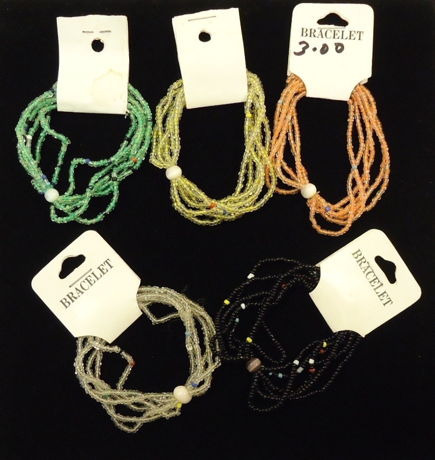Milt-strand Stretchy Bracelets Qty 19 Glass Plastic Seedbeads Elastic