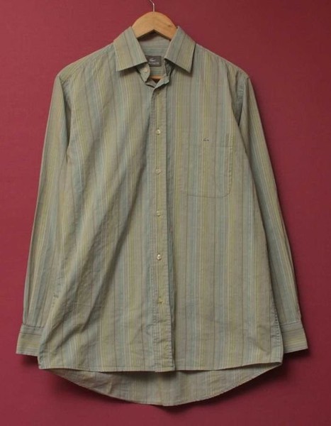 Men Lacoste Shirt Green Cotton 38