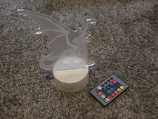 3D Illusion Dragon LED Lamp w/ Remote Color Changing Night Light USB Acrylic