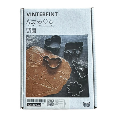 IKEA VINTERFINT Pastry Cookie Cutter, Set of 5, Mixed Shapes Stainless Steel