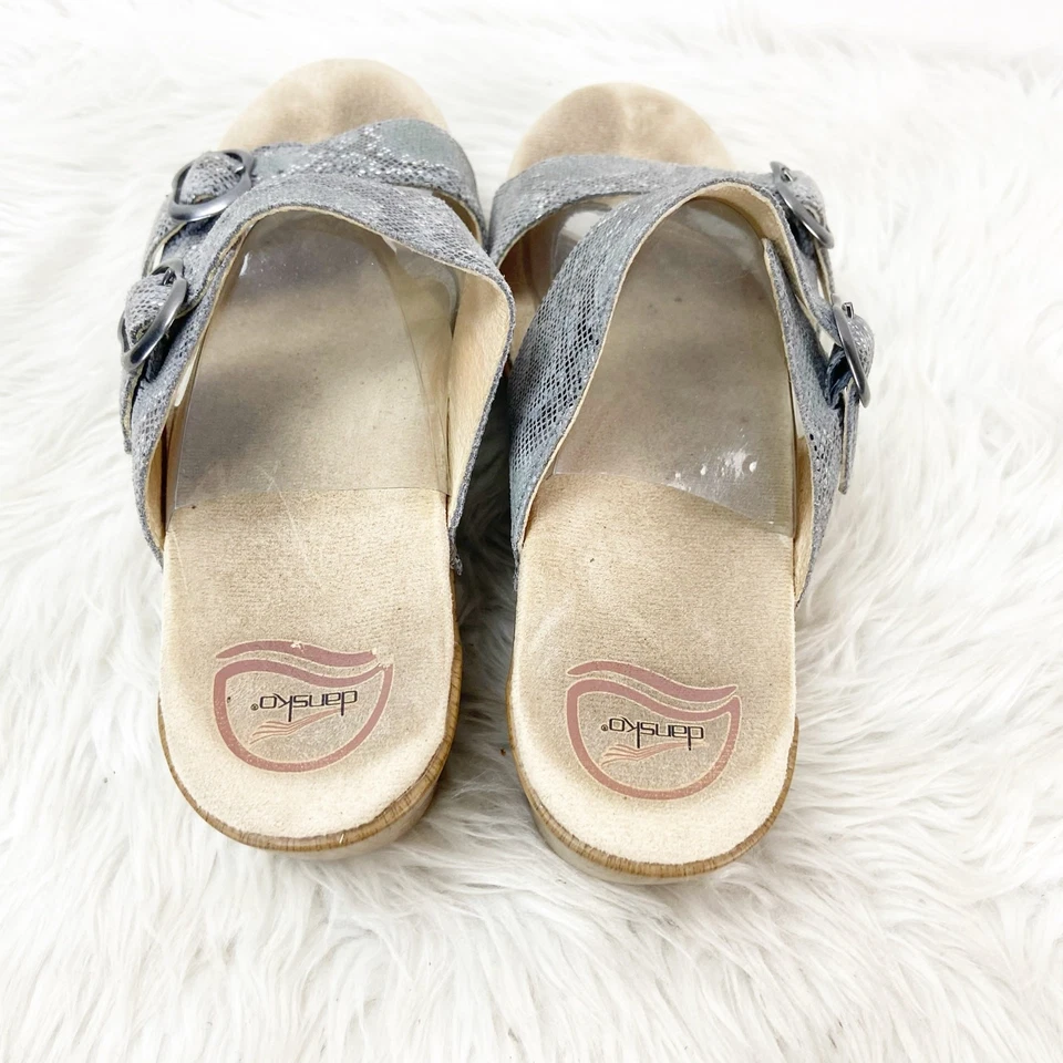 Sandalias Dansko Sophie Snake Grafito 40 EU 10 EE. UU. Mujer Cuero Gris Foto 4 de 4