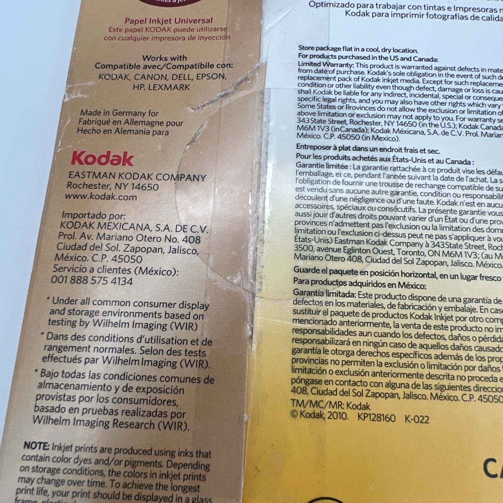 100 Sheets 4 X6 Kodak Photo Paper Instant Dry Glossy Gloss Inkjet NEW