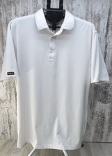 Straight Down Performance Mens Large Short Sleeve Polo Shirt White