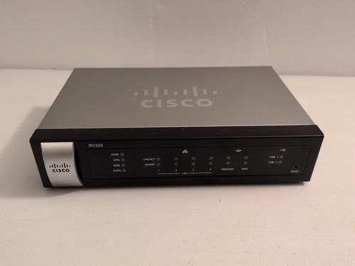 Cisco RV320 Dual Gigabit WAN VPN Router Black TESTED WORKING No Power Cord