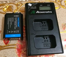 Powerextra Dual Sony NP-FW50 Battery & Smart LCD Display Changer USB-C + 1 Batt