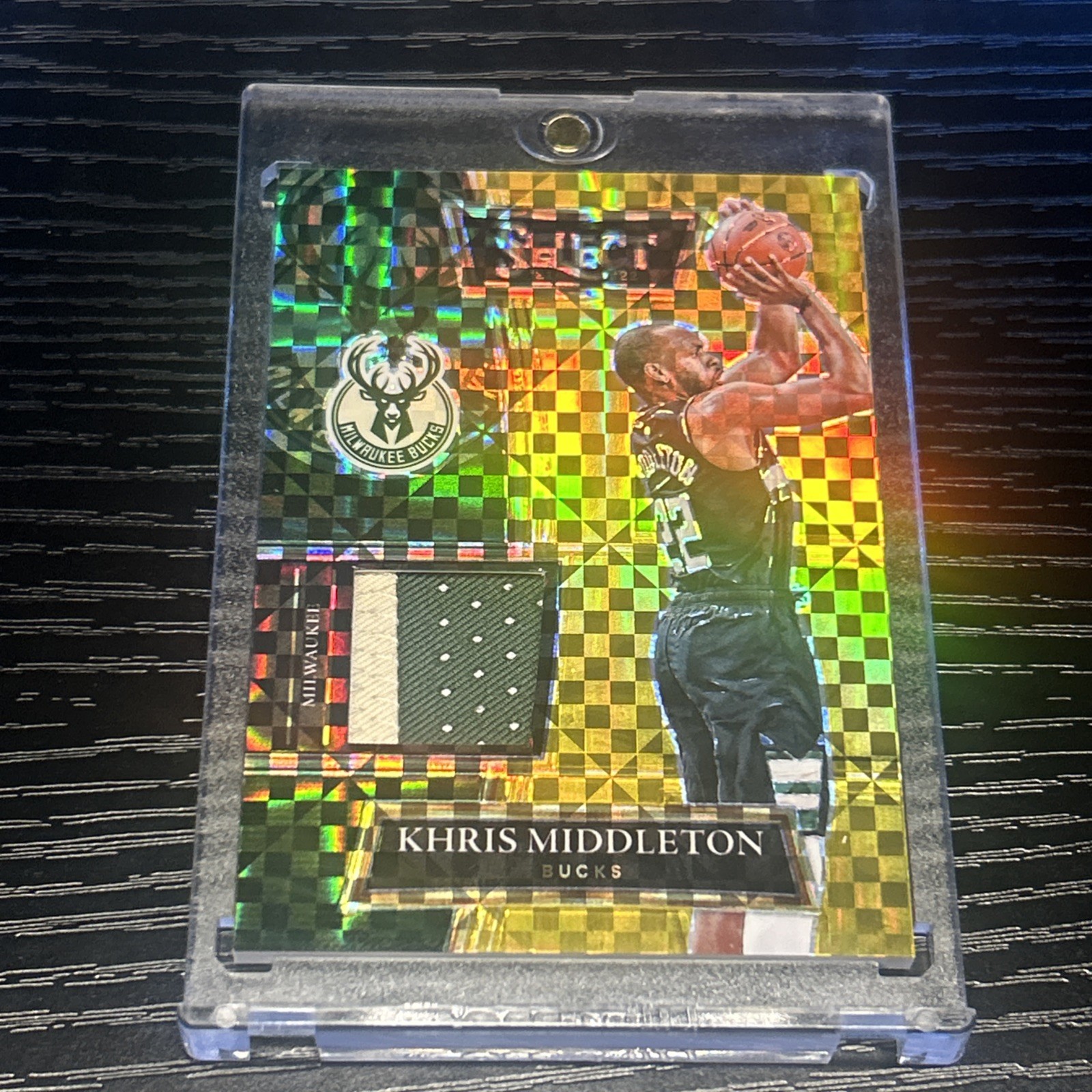 2022 Panini Select Khris Middleton Gold Game Used Patch /10 Prizm Bucks SSP RARE