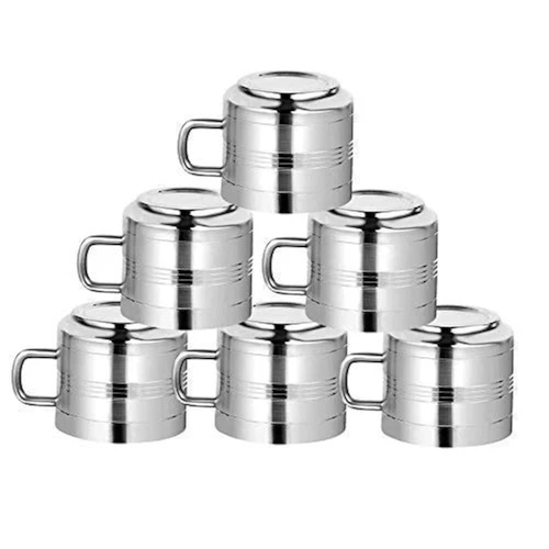 Stainless Steel Coffee Mugs Drinking Cups with Handle for Camping Party Steel...