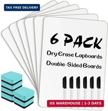 6 Pack Small Dry Erase Boards Classroom Pack 12 x 9 Inch Double Sided Mini White