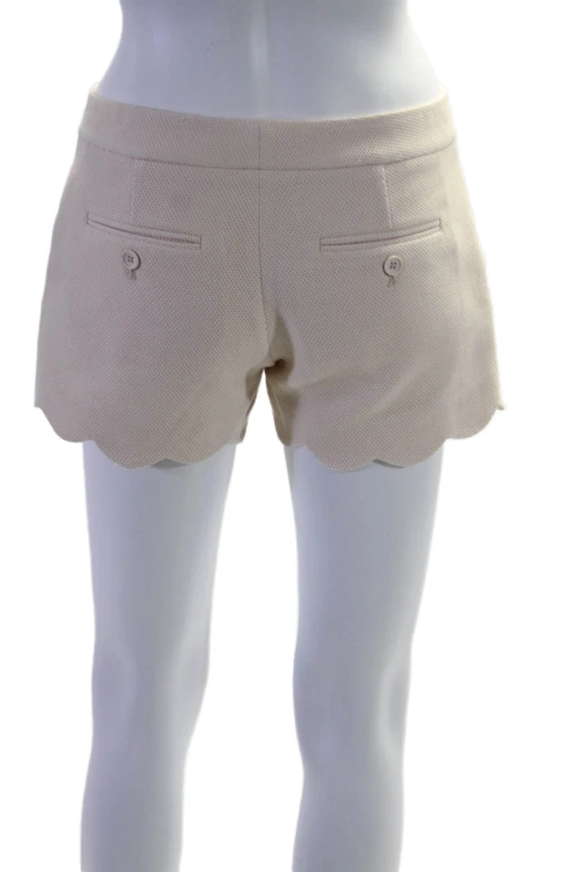 Club Monaco Womens Cotton Textured Zip Clasp Mini Dress Shorts Nude Size S - Image 3 of 4