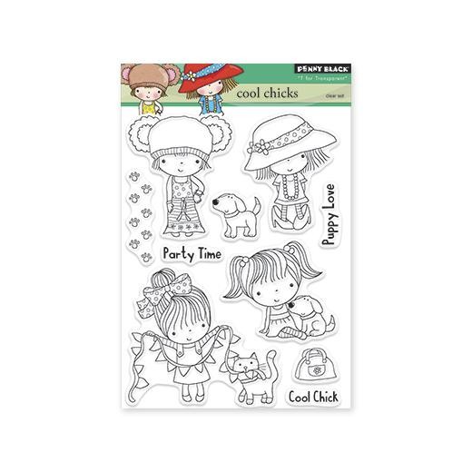 Penny Black Clear Stamps - Cool Chicks 30-231
