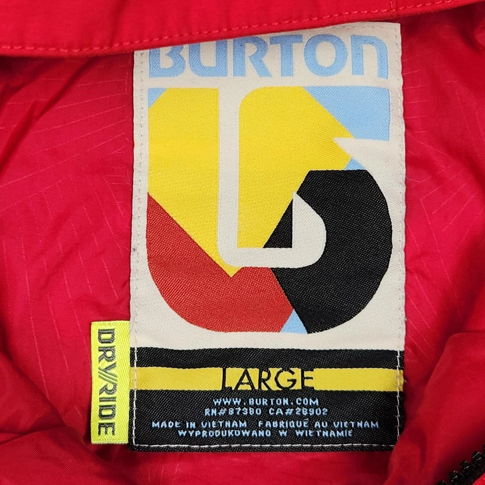 Chaqueta Burton Para Hombre Grande Roja Negra Tostada DRYRIDE Con Capucha Snowboard Esquí Colorblock Foto 3 de 4