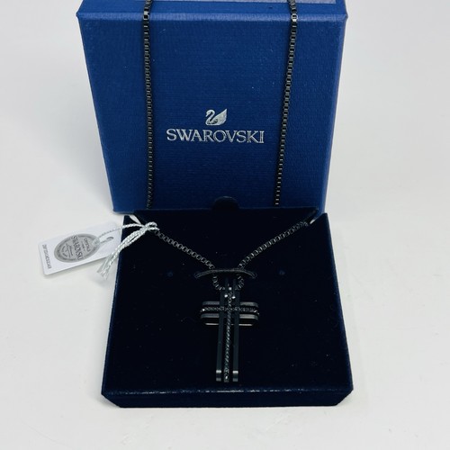 Swarovski Crystal Jet Black Bengal Cross Pendant 5070473 - Picture 2 of 12