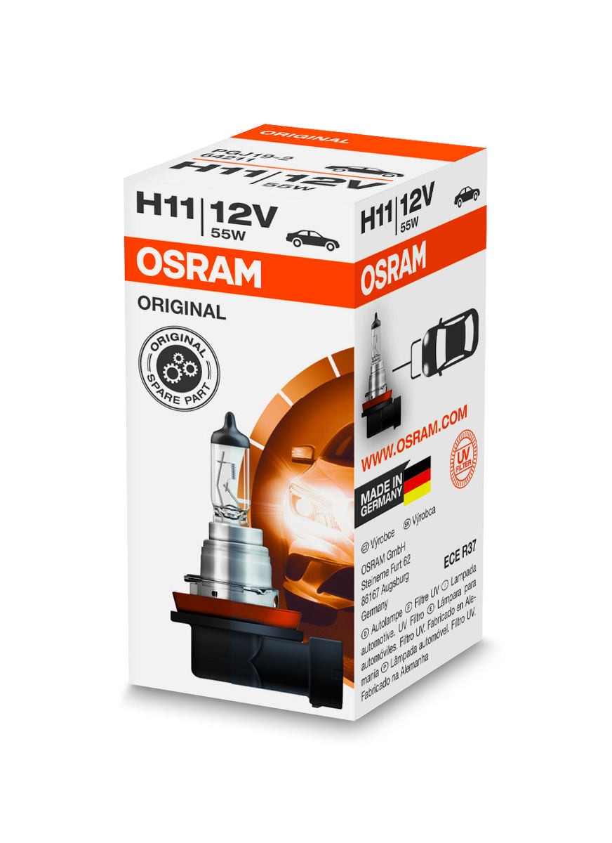 3 Lampadine H11 12V 55W PGJ19-2 Expert Di Luce OSRAM ORIGINAL Adatte Per Auto - Immagine 2