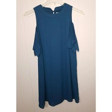 Everly Anthropologie Dress Womens Size Medium Teal Blue Summer