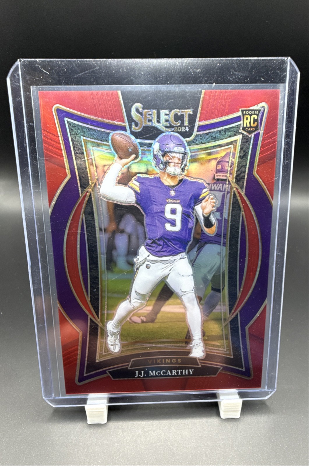 2024 Panini Select - Concourse J.J. McCarthy #24 Red Prizm /99 (RC)