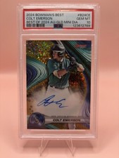 Colt Emerson 2024 Bowman's Best Auto Gold Mini-Diamond /50 PSA 10 Mariners CC3
