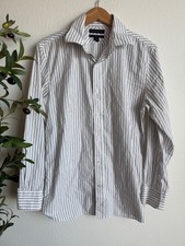 Banana Republic White Stripe Button Down Shirt Slim Fit Cotton Men  s Size Medium