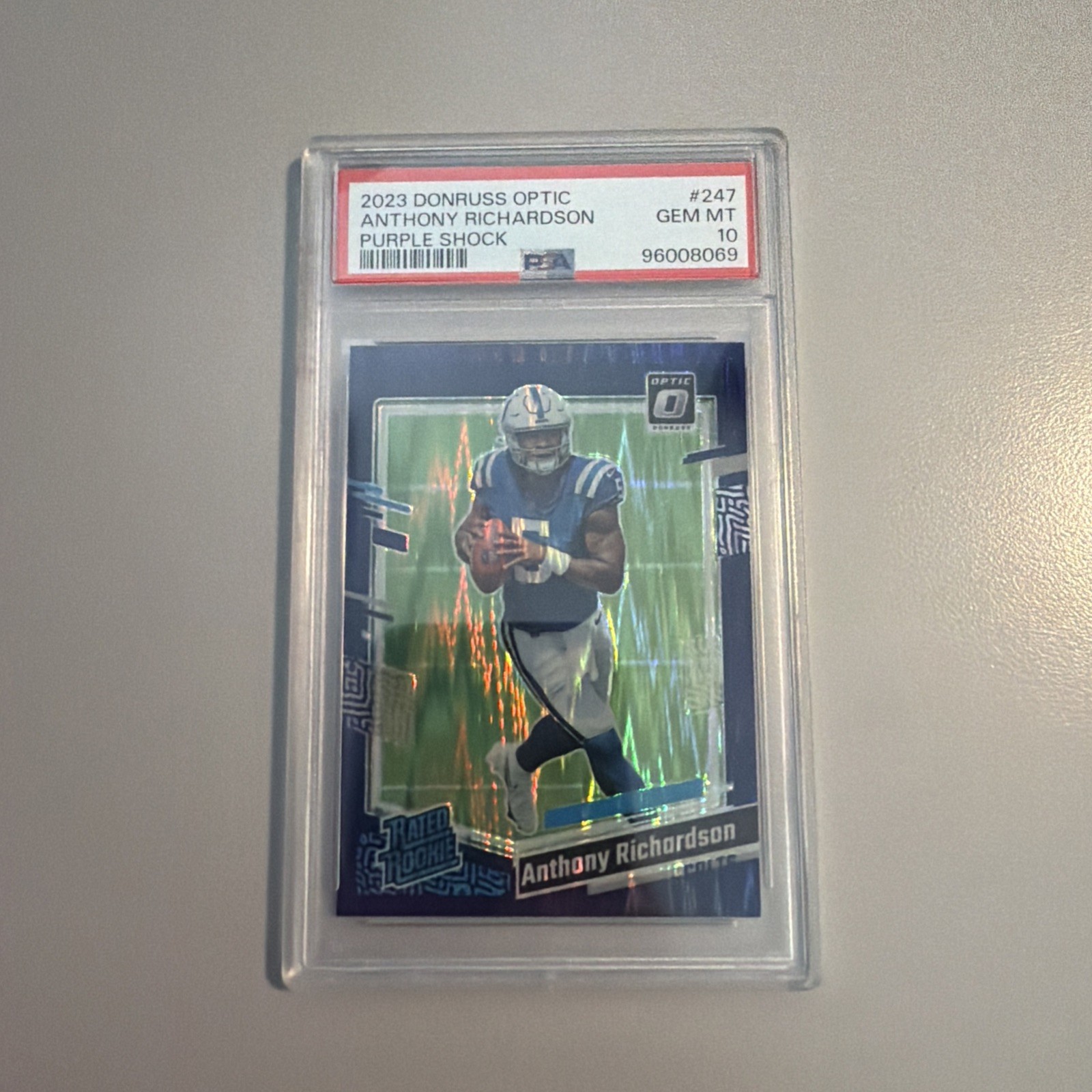 Anthony Richardson Panini Donruss Optic #247 Purple Shock