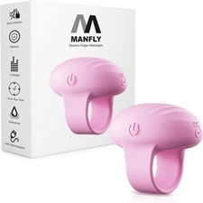 Mini Finger Massager, Waterproof Rechargeable Portable Powerful Massage Pink 
