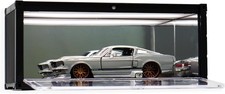 Car Display Case LED Light Mirrored 1/24 NASCAR Diorama Diecast Model 1/64 Box