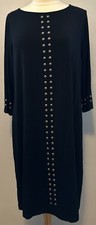 Karen Kane Black Dress Beaded Front & Sleeve Sz 1X