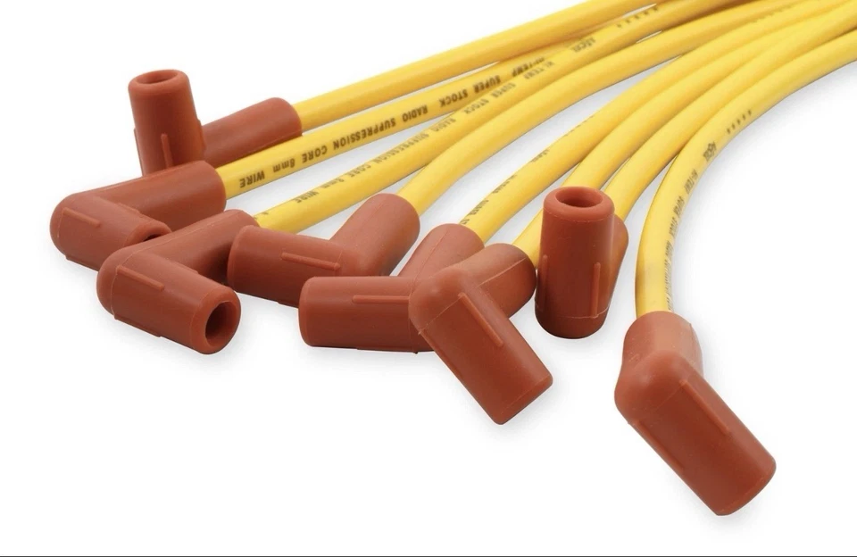 Juego de cables de bujía ACCEL 4041 - 8 mm - amarillo con botas naranjas de 90 grados Foto 3 de 4