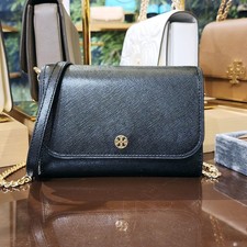 Latest Tory Burch Black Saffiano Chain Wallet Clutch Crossbody Purse Bag 182800