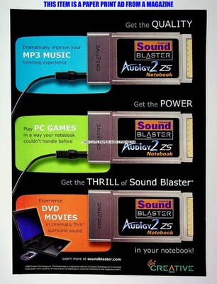 Sound Blaster Audigy 2 Z5 PC Sound Card Creative 2005 Print Magazine Ad Poster