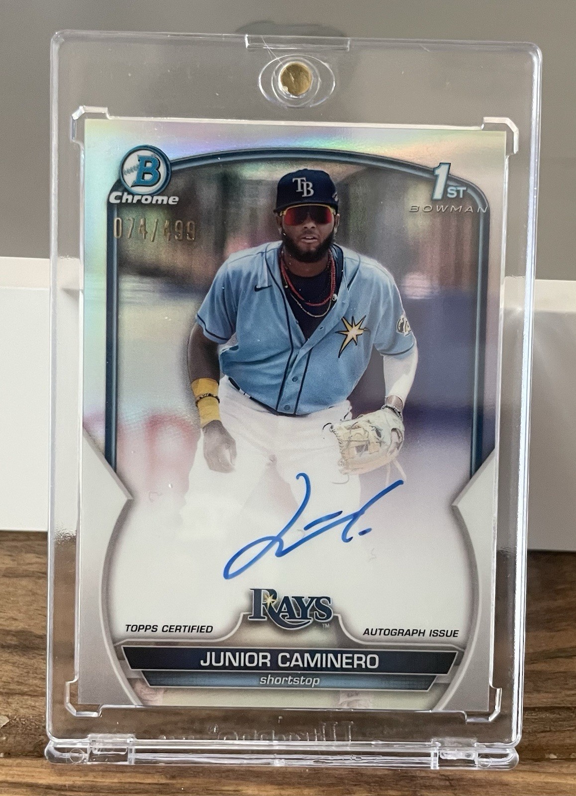 2023 Bowman Junior Caminero Chrome Prospect Auto Refractor /499 #CPA-JCR 