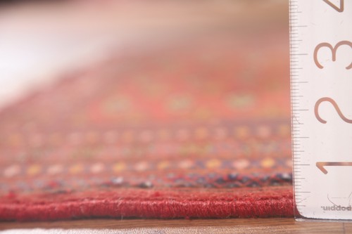 Geometric Square Turkoman Rug 3x3 Red Traditional Hand-knotted Wool - Picture 19 of 20