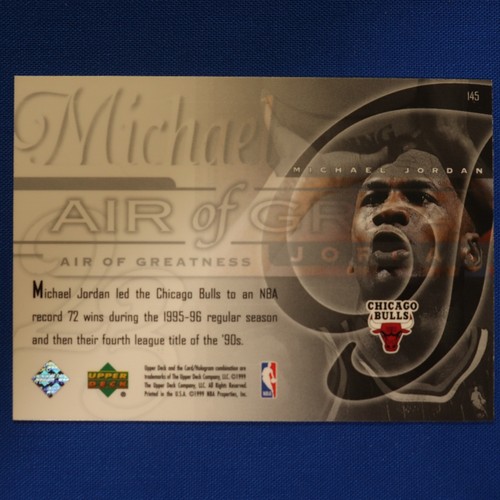 1999-2000 UD "Air of Greatness" #145 Michael Jordan Chicago Bulls (mj22) - Picture 2 of 2