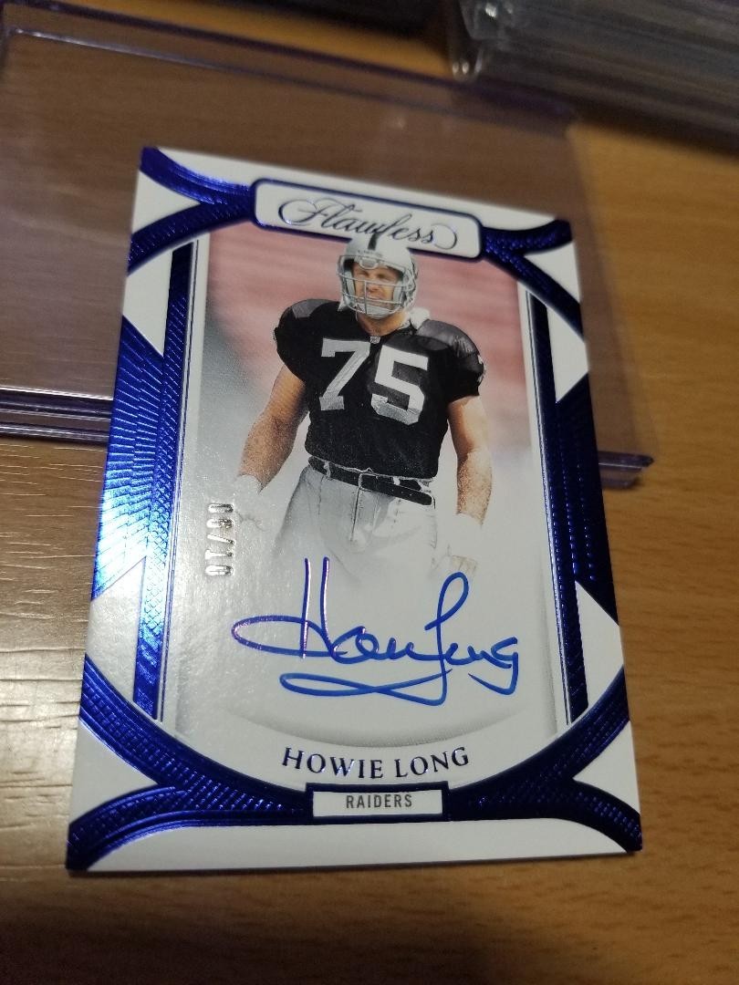 2024 Panini Flawless Howie Long Autograph Frame Signatures Sapphire Auto #/10 view 3