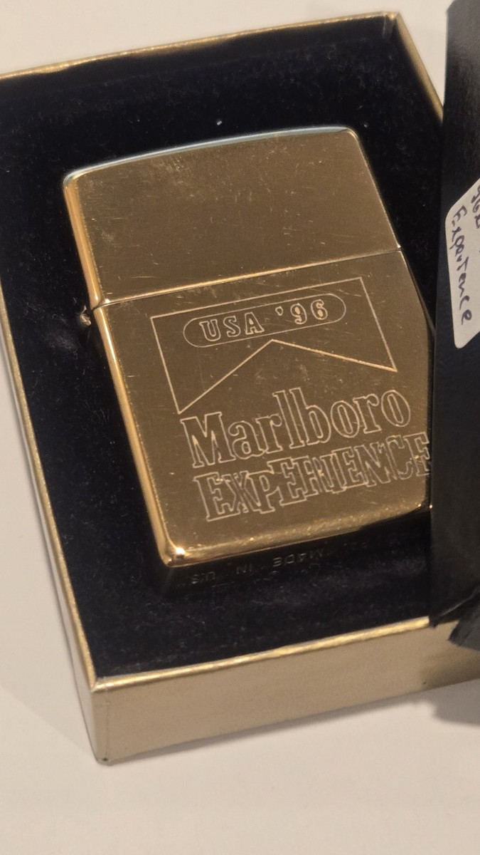 Marlboro Zippoライターセット 1996 MARLBORO EXPERIENCE USA 96 SOLID BRASS Vintage Zippo Lighter