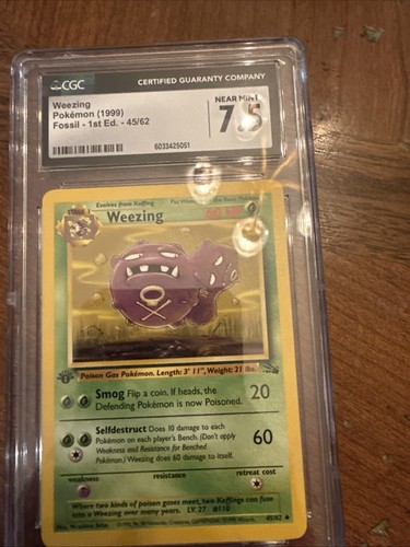 Weezing (1st Edition) graded CGC 7.5 for sale on eBay