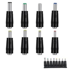 Universal DC Connectors Plug Kit 8 Tips 5.5x2.1mm Female To Male Adapter Set