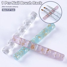 1 Pcs 5 Grids Acrylic Clear Nail Brush Rack Shelf Painting Pen Rest Holder Stand